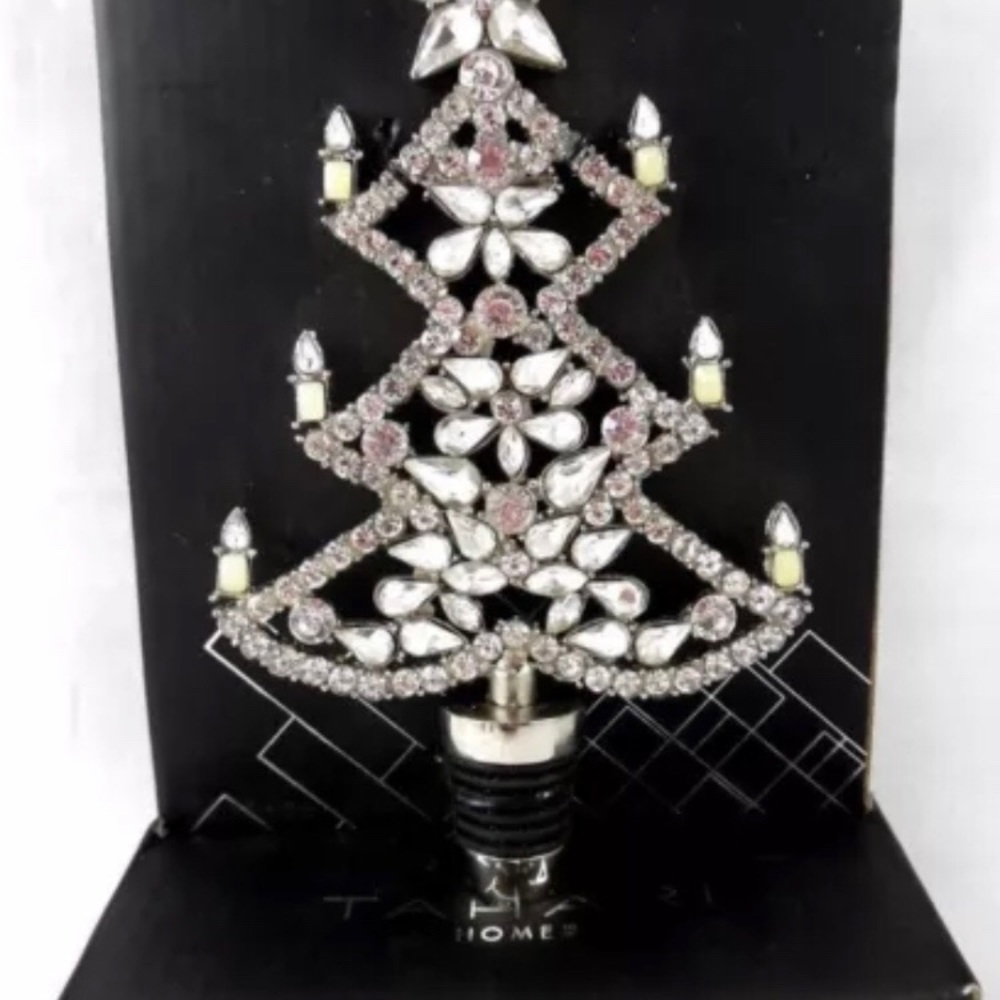 Tahari Wine stopper Christmas Tree NEW Rhinestones